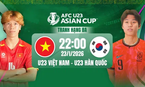 VTV2 Trực tiếp bóng đá U23 Việt Nam vs U23 Hàn Quốc, U23 Châu Á, 22h00 hôm nay 23/1/2026