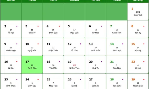 Lịch âm 17/3/2026, xem âm lịch hôm nay Thứ 3 ngày 17/3/2026