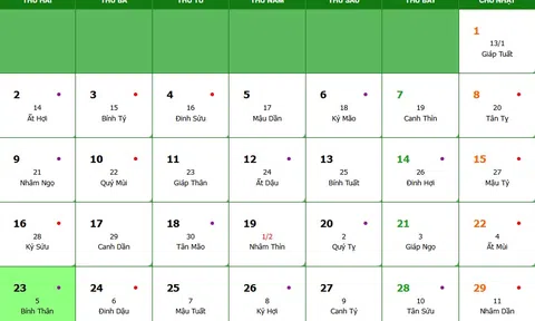 Lịch âm 23/3/2026, xem âm lịch hôm nay Thứ 2 ngày 23/3/2026