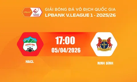 Trực tiếp bóng đá HAGL vs Ninh Bình 17h00 hôm nay 5/4/2026