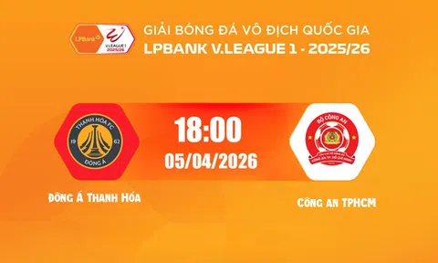 VTV5 TNB Trực tiếp bóng đá Thanh Hóa vs CA TP.HCM 19h15 hôm nay 5/4/2026