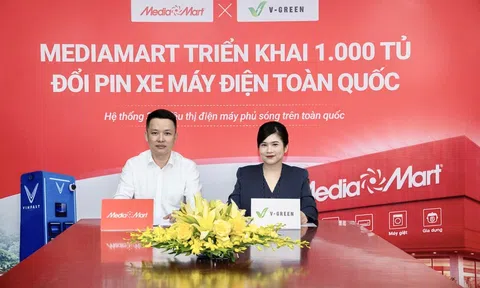 V-Green và MediaMart hợp tác triển khai 1.000 tỷ đổi pin xe máy điện trong tháng 5/2026