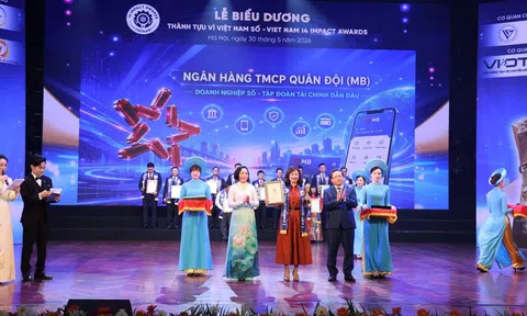 Biz MBBank được vinh danh tại lễ biểu dương thành tựu tác động vì Việt Nam số 2026