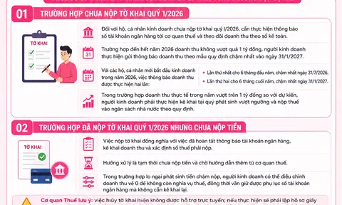 [Infographic] Cơ quan thuế làm rõ quy định khai thuế mới cho hộ kinh doanh doanh thu dưới 1 tỷ đồng