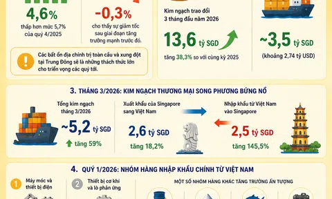 [Infographic] Thương mại Việt Nam - Singapore tăng tốc, giữ vững vị thế giữa biến động kinh tế