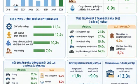 [Infographic] 6 tháng đầu năm, ngành công nghiệp duy trì đà tăng trưởng ấn tượng