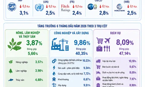 [Infographic] Tăng trưởng kinh tế 6 tháng đầu năm đạt kết quả cao giữa nhiều biến động toàn cầu