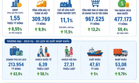 [Infographic] TP.HCM ghi nhận GRDP tăng 8,55%, tạo đà cho mục tiêu tăng trưởng hai con số