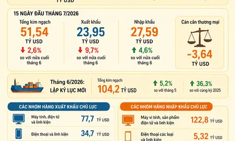 [Infographic] Việt Nam ghi nhận hơn 600 tỷ USD kim ngạch xuất nhập khẩu đến giữa tháng 7