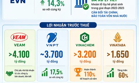 [Infographic] Loạt doanh nghiệp Nhà nước ghi nhận lợi nhuận nghìn tỷ, EVN hoàn tất xóa lỗ