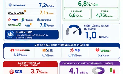 [Infographic] Lãi suất tiền gửi 12 tháng ngày 21/8: Ngân hàng nào đang trả cao nhất?