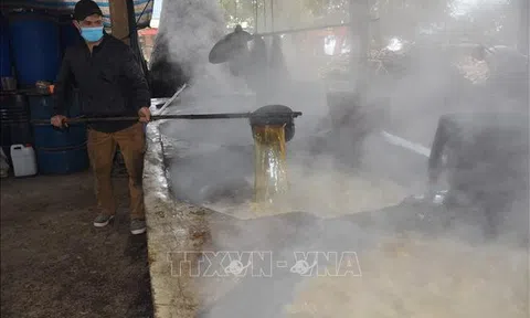Thủ phủ mật mía nổi tiếng xứ Thanh đỏ lửa ngày giáp Tết