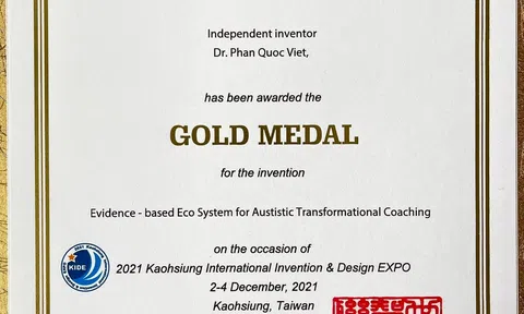 TS Phan Quốc Việt nhận Huy chương Vàng và Giải đặc biệt của Hiệp hội Sáng chế và sở hữu trí tuệ thế giới (WIIPA)