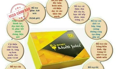 Cảnh báo hoạt động kinh doanh theo phương thức đa cấp đối với sản phẩm MULTI JUICE và LUCENTA