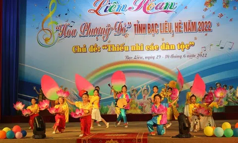 Liên hoan hoa phượng đỏ tỉnh Bạc Liêu với chủ đề "Thiếu nhi các dân tộc"