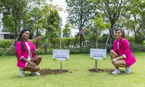 Hai Hoa hậu Trái Đất truyền cảm hứng cho xu hướng sống xanh và bảo vệ môi trường