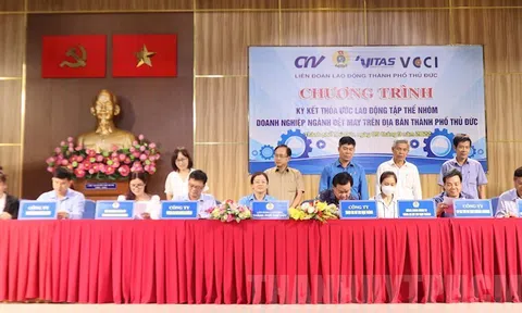 TP. Thủ Đức: Ký kết thỏa ước lao động tập thể nhóm doanh nghiệp ngành dệt may năm 2022