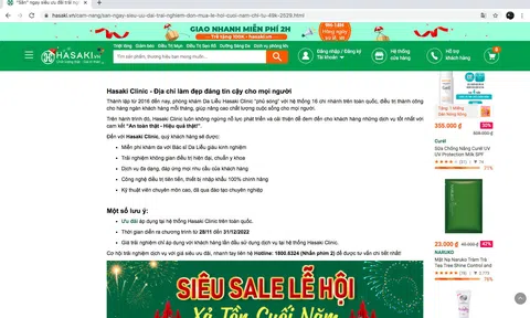 TP. HCM: Cơ sở Hasaki Beauty & Clinic bị đình chỉ hoạt động 18 tháng