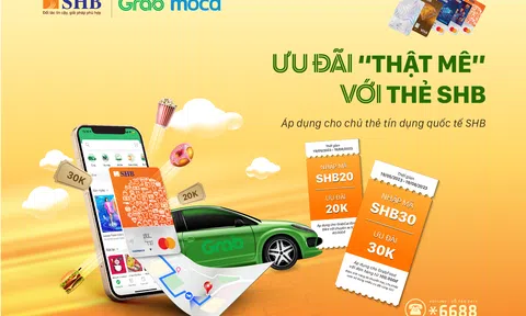 SHB tặng hàng chục ngàn mã ưu đãi Grab dành cho chủ thẻ tín dụng
