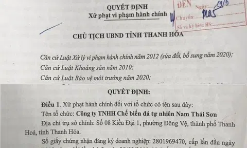 Công ty Nam Thái Sơn bị xử phạt hơn 1,1 tỷ đồng