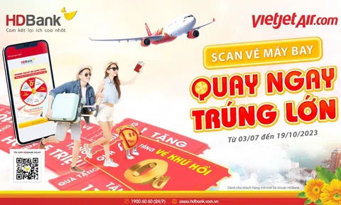 Bay Vietjet, nhận ngay hoàn tiền và gần 9.000 giải thưởng cùng HDBank