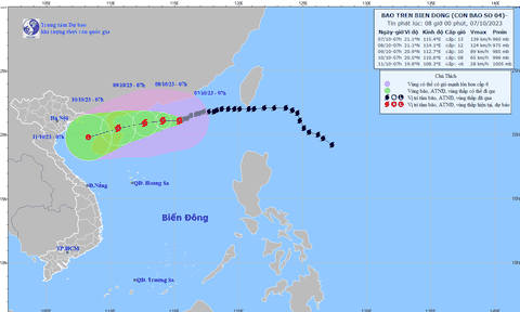 Bão Koinu mạnh lên, gây ảnh hưởng đến Việt Nam