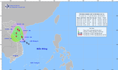 Tin bão khẩn cấp: Cơn bão số 5