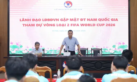 Lãnh đạo VFF gặp gỡ động viên đội tuyển bóng đá Việt Nam trước thềm vòng loại World Cup 2026