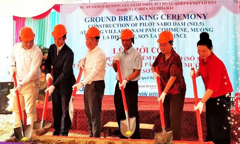 JICA hỗ trợ xây dựng đập Sabo nhằm giảm thiểu rủi ro lũ quét và sạt lở đất