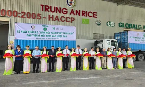Cần Thơ xuất khẩu lô “Gạo Việt xanh phát thải thấp” đầu tiên sang Nhật Bản
