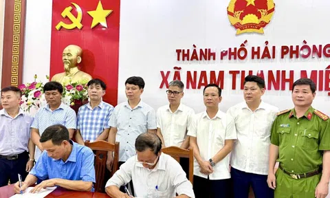 Chính quyền một xã ở Hải Phòng ký cam kết trong công tác quản lý và sử dụng đất đai