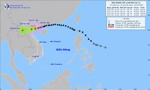 Tin bão số 3 Wipha năm 2025 mới nhất và dự báo thời tiết hôm nay 22/7