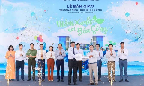 Hòa Phát bàn giao ngôi trường trị giá 42 tỷ đồng cho tỉnh Quảng Ngãi