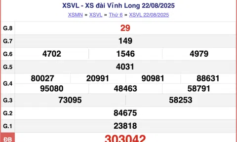 Kết quả xổ số Vĩnh Long hôm nay 29/8/2025 - XSVL 29/8