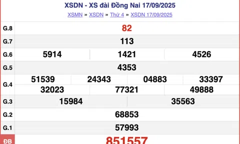 Kết quả xổ số Đồng Nai hôm nay 24/9/2025 - XSDN 24/9
