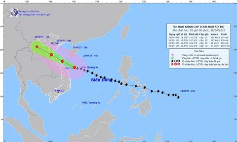Bão số 10 di chuyển nhanh gần gấp đôi tốc độ trung bình, cách Đà Nẵng 150km