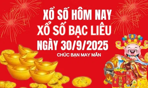 Kết quả xổ số Bạc Liêu hôm nay 30/9/2025 - XSBL 30/9