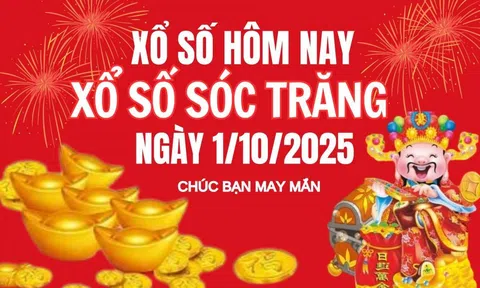Kết quả xổ số Sóc Trăng hôm nay 1/10/2025 - XSST 1/10