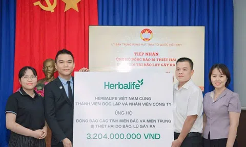 Herbalife Việt Nam ủng hộ hơn ba tỷ hai trăm triệu đồng hỗ trợ đồng bào miền Bắc và miền Trung