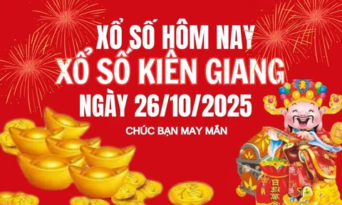 Kết quả xổ số Kiên Giang hôm nay 26/10/2025 - XSKG 26/10