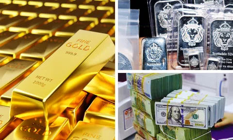 Vàng, bạc và đồng USD đều giảm