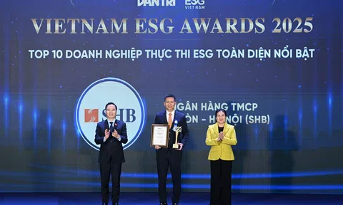 SHB được vinh danh Top 10 Doanh nghiệp thực thi ESG toàn diện nổi bật