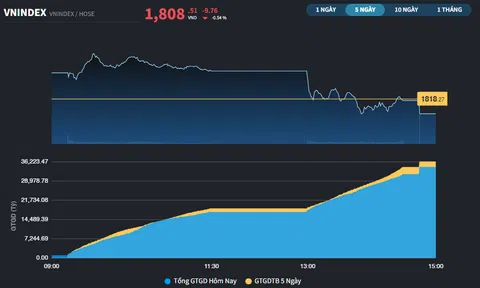 Sự thận trọng bao trùm, chỉ số VN-Index vẫn giữ mốc 1.800 điểm