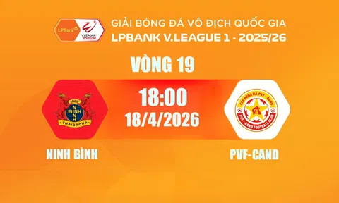 Trực tiếp bóng đá Ninh Bình vs PVF-CAND 18h00 hôm nay 18/4/2026