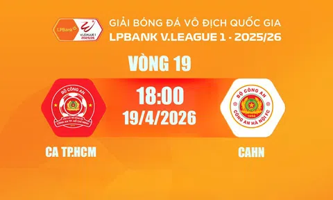 VTV7 Trực tiếp bóng đá CA TP.HCM vs Công an Hà Nội 18h00 hôm nay 19/4/2026
