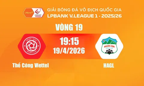 VTV5 TNB Trực tiếp bóng đá Thể Công Viettel vs HAGL 19h15 hôm nay 19/4/2026