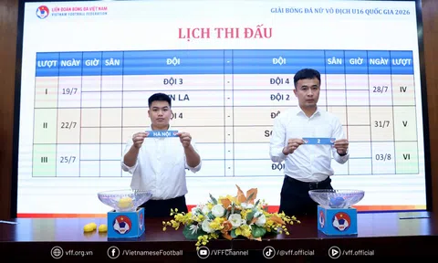 Kết quả bốc thăm xếp lịch thi đấu giải bóng đá nữ Vô địch U16 Quốc gia 2026