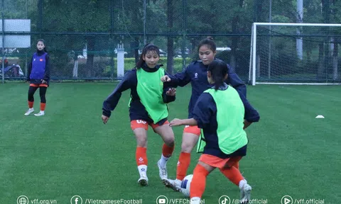U17 nữ Việt Nam tập luyện trong mưa tại Tô Châu, chuẩn bị đối đầu U17 nữ Thái Lan