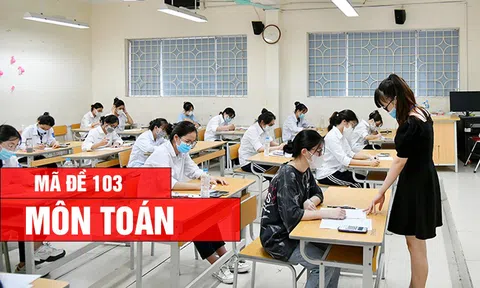 Đáp án, Đề thi môn Toán - mã đề 103 kỳ thi tốt nghiệp THPT 2026 nhanh, chính xác