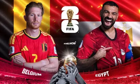 VTV3, VTV6 Trực tiếp bóng đá Bỉ vs Ai Cập, World Cup 2026 02h00 ngày 16/06